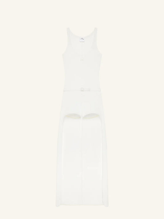 WOMEN - 90'S RIB TRAIN OVERALL WHITE - Courrèges