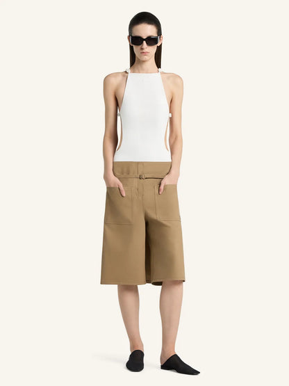 WOMEN - BUCKLE CUT-OUT SWIMSUIT WHITE - Courrèges