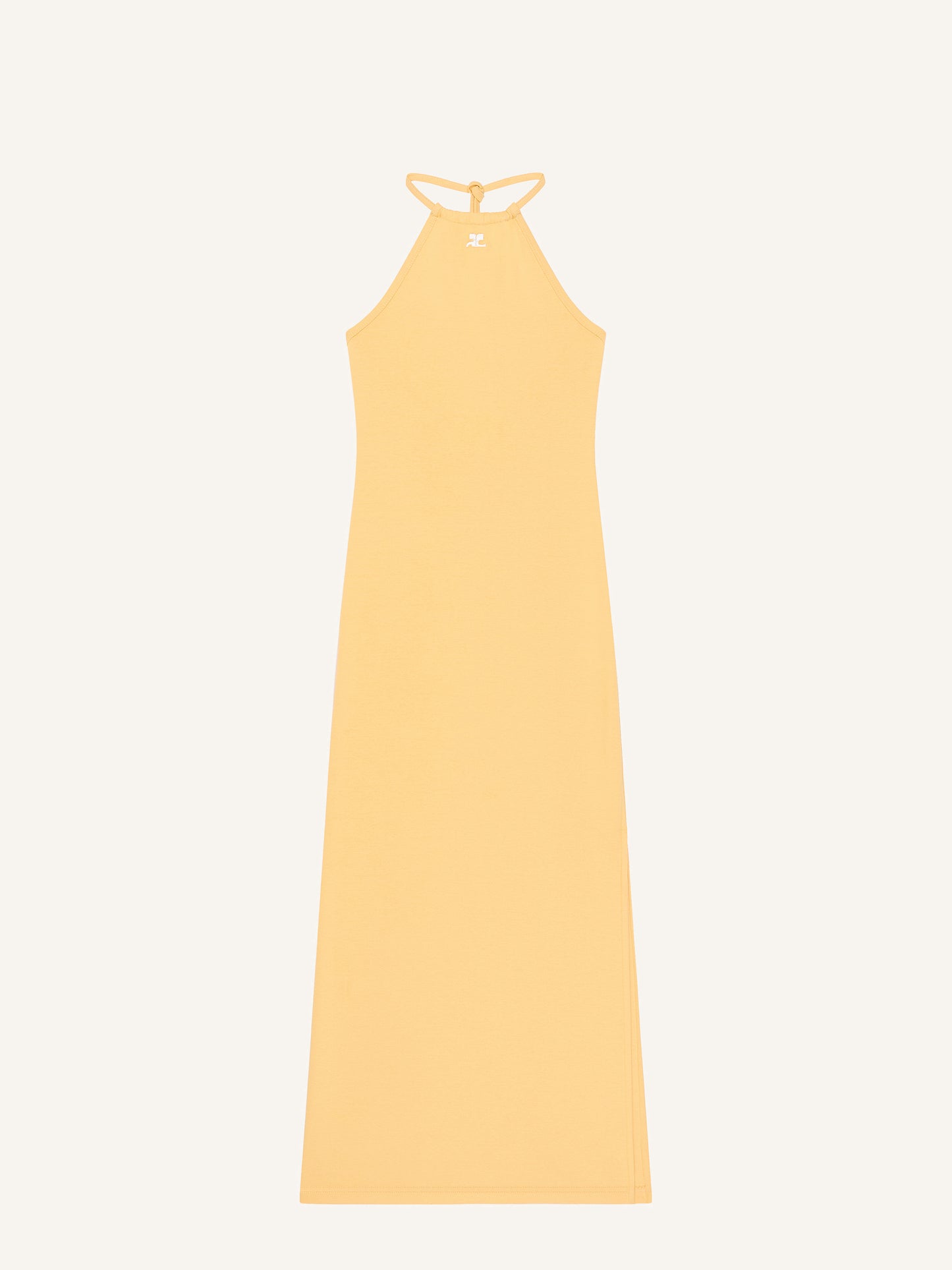 WOMEN - CONTRAST TIE-BACK LONG DRESS ORANGE - courrèges
