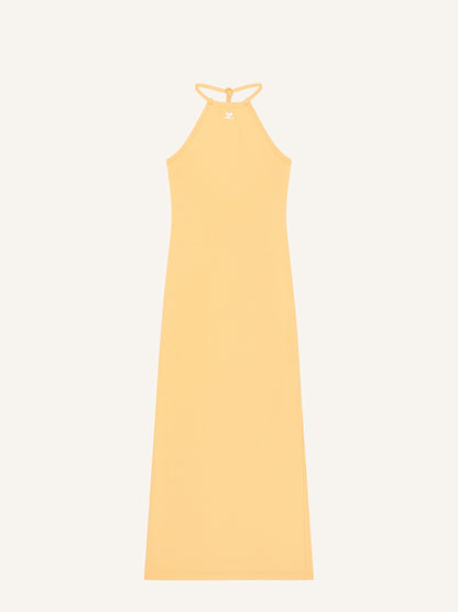 WOMEN - CONTRAST TIE-BACK LONG DRESS ORANGE - courrèges