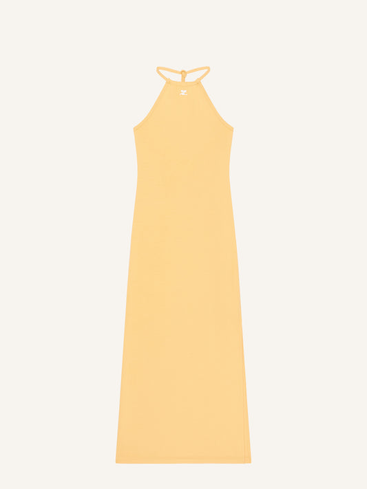 WOMEN - CONTRAST TIE-BACK LONG DRESS ORANGE - courrèges