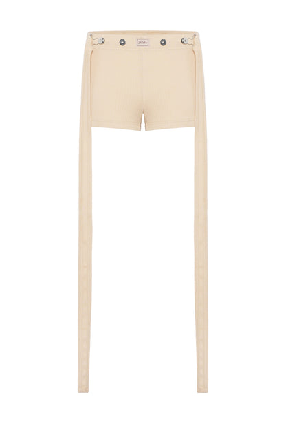 WOMEN - THE BEIGE GAULTIER PATCH SHORTS - JPG