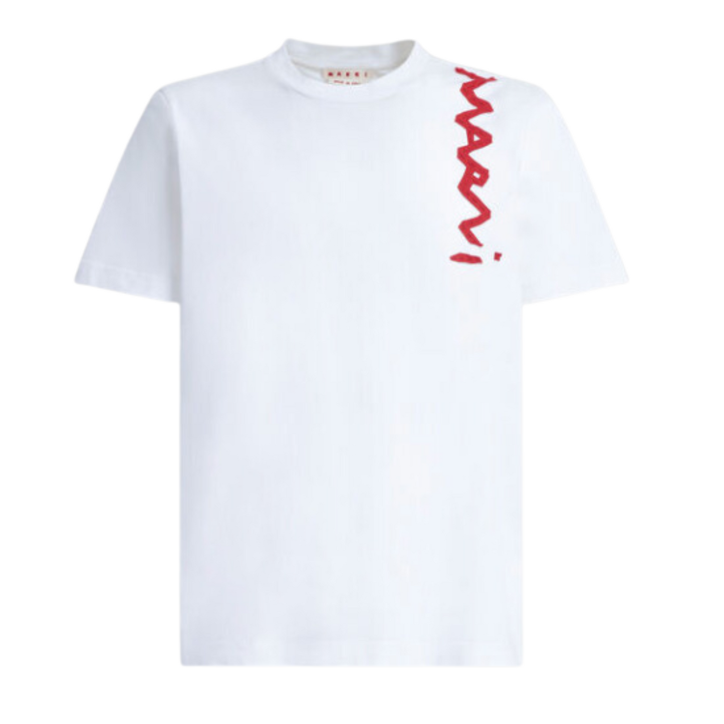 MEN -T-shirt blanc avec logo raccommodé - Marni