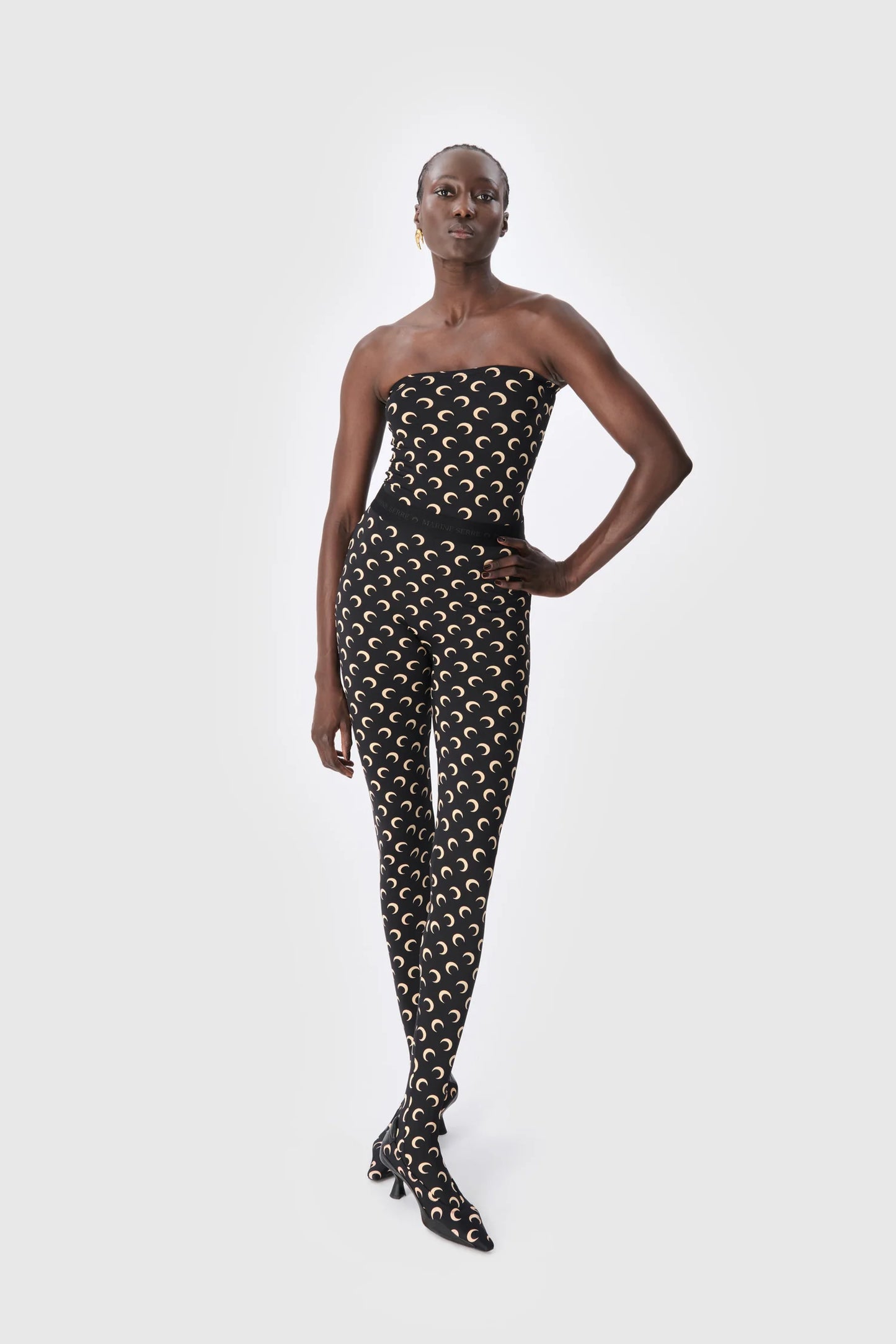 WOMEN - LEGGING PRINTED JERSEY MOON BLACK - Marine Serre