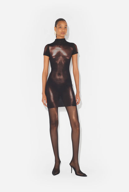 WOMEN - THE SHORT BRONZE BODY DUST DRESS - JPG
