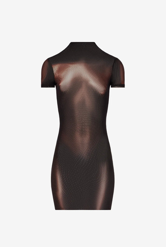 WOMEN - THE SHORT BRONZE BODY DUST DRESS - JPG