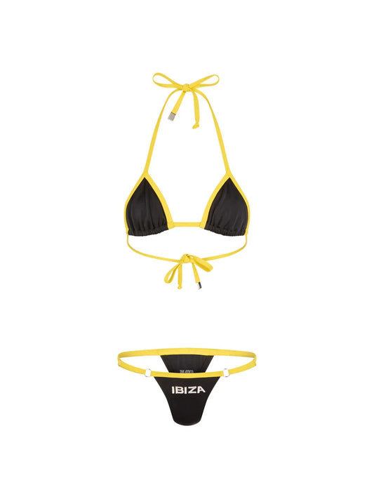 WOMEN - WHITE BLACK AND YELLOW BIKINI - The Attico