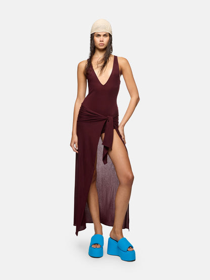 WOMEN - DARK GRAPES MIDI DRESS - The Attico