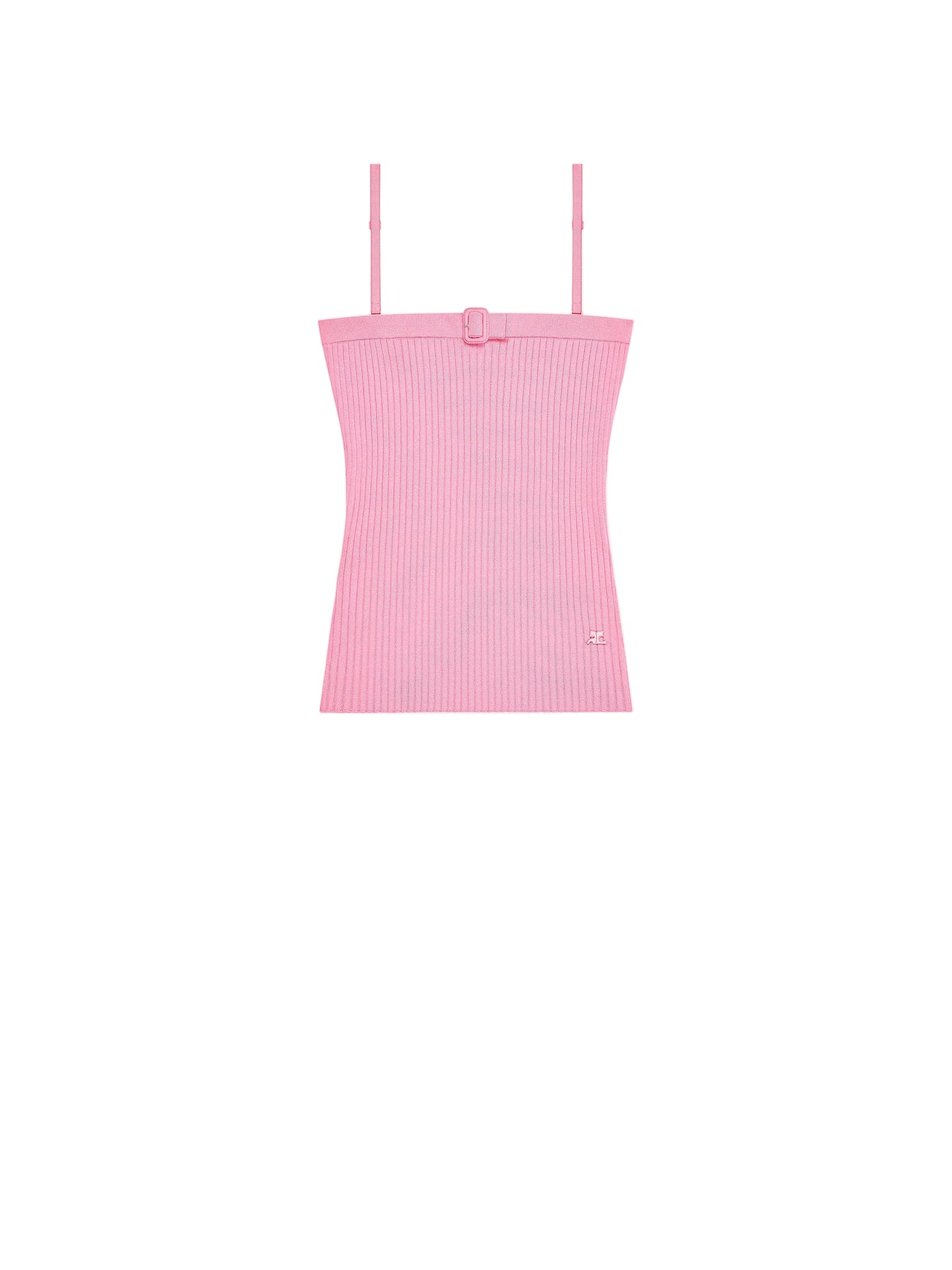 WOMEN - TOP BOUCLE EN MAILLE CÔTELÉE Rose - Courrèges