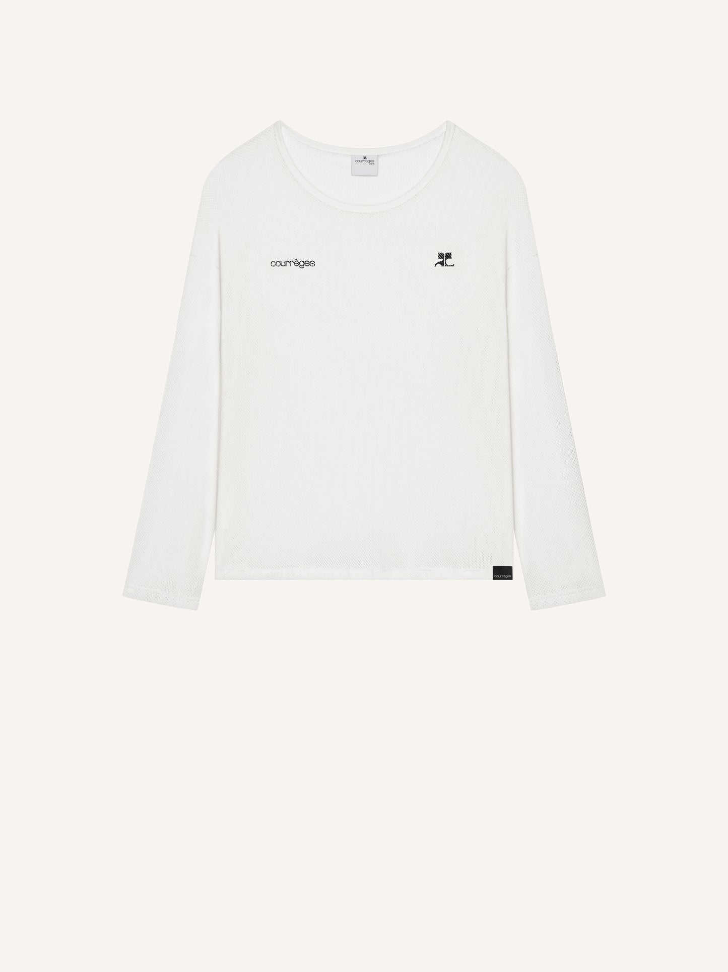 MEN - LONGSLEEVE TOP PRINTED MESH WHITE - Courrèges