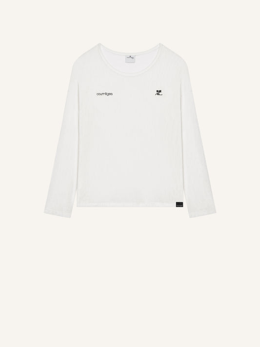 MEN - LONGSLEEVE TOP PRINTED MESH WHITE - Courrèges