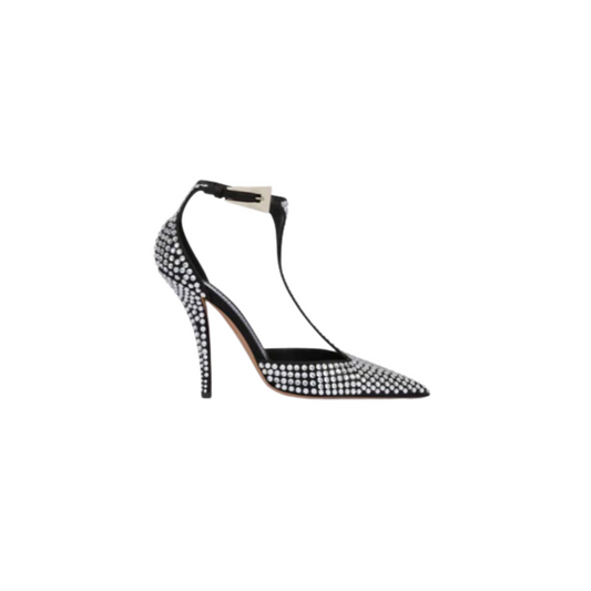 Heels - Jessica T-Strap Crystal Black - Paris Texas