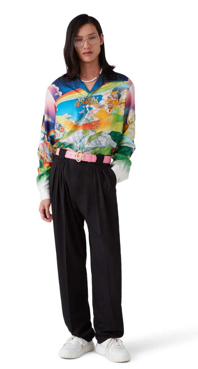 BELT PINK EMBOSSED CC LOGO - Casa Blanca