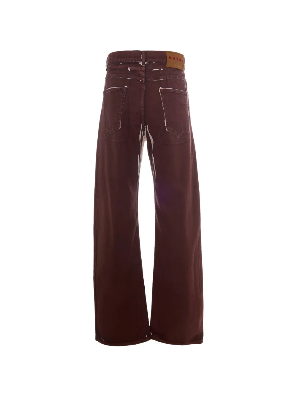 MEN - Pantalon cargo en denim marron avec détails imprimés - Marni