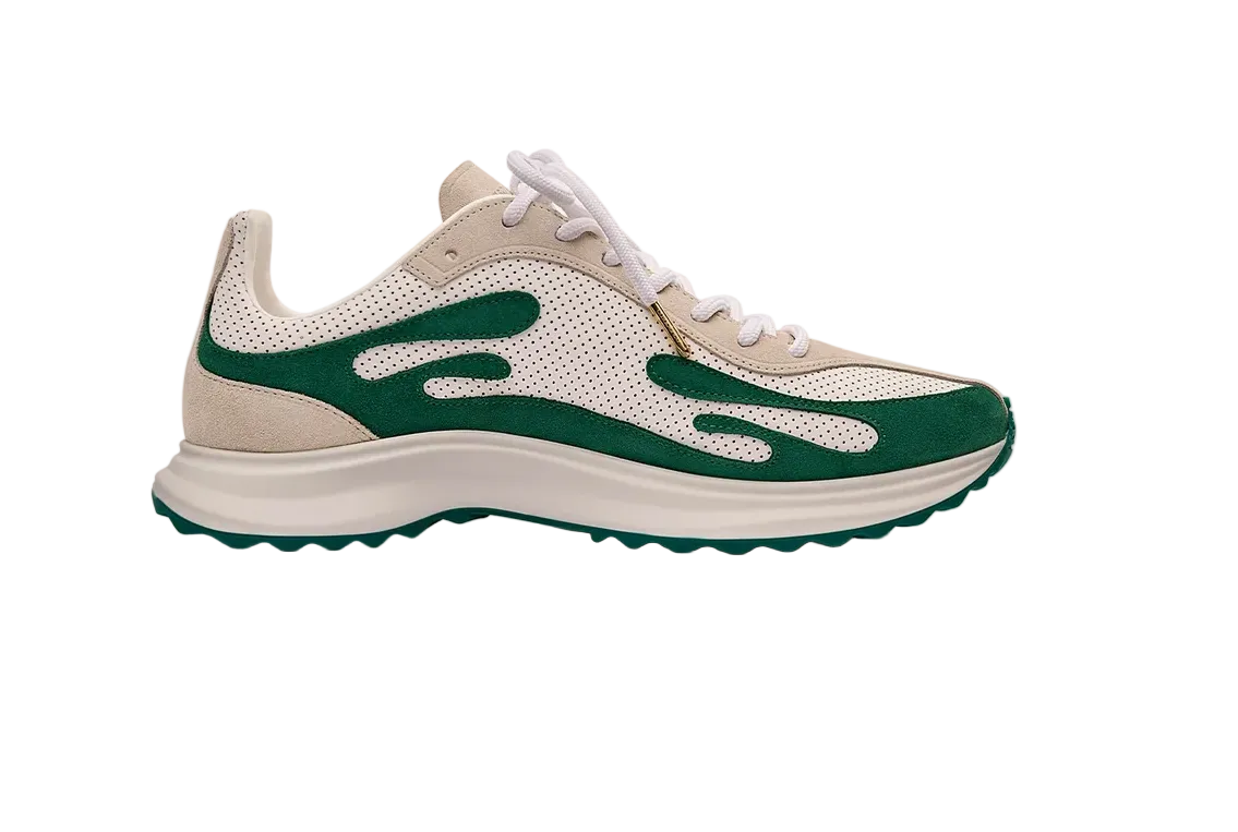 MEN - MEN'S WHITE & GREEN STADE SNEAKER - Casa Blanca