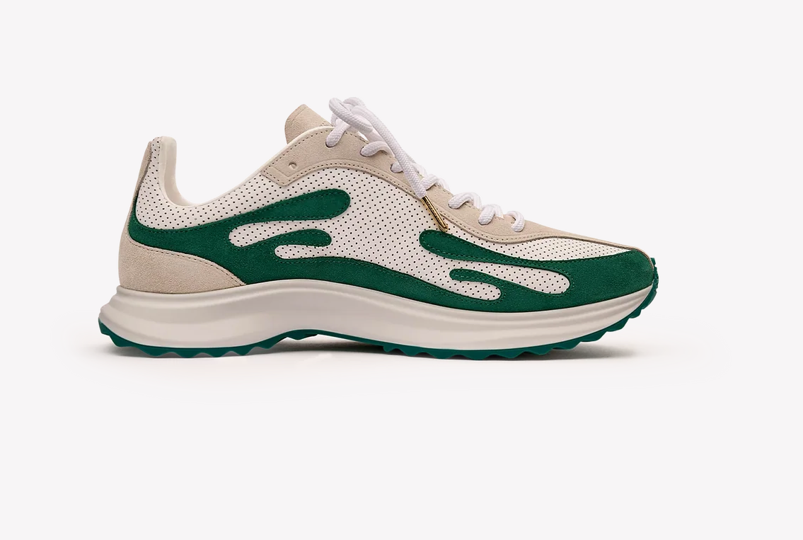 MEN - MEN'S WHITE & GREEN STADE SNEAKER - Casa Blanca