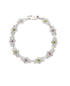 Daisy Bracelet Peridot and Morganite Green/Pink - Hatton Labs