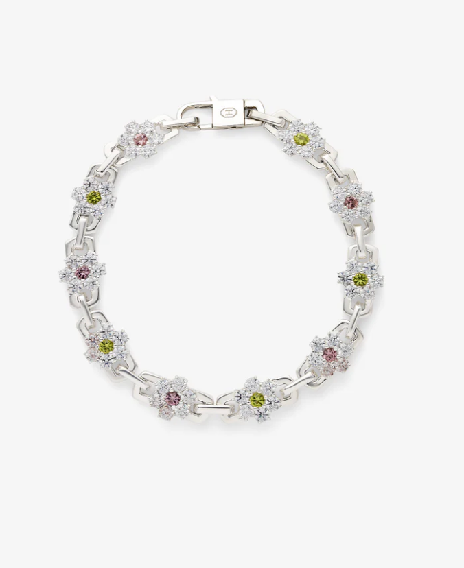 Daisy Bracelet Peridot and Morganite Green/Pink - Hatton Labs