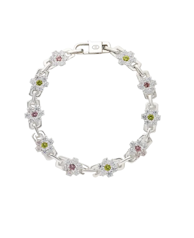 Daisy Bracelet Peridot and Morganite Green/Pink - Hatton Labs