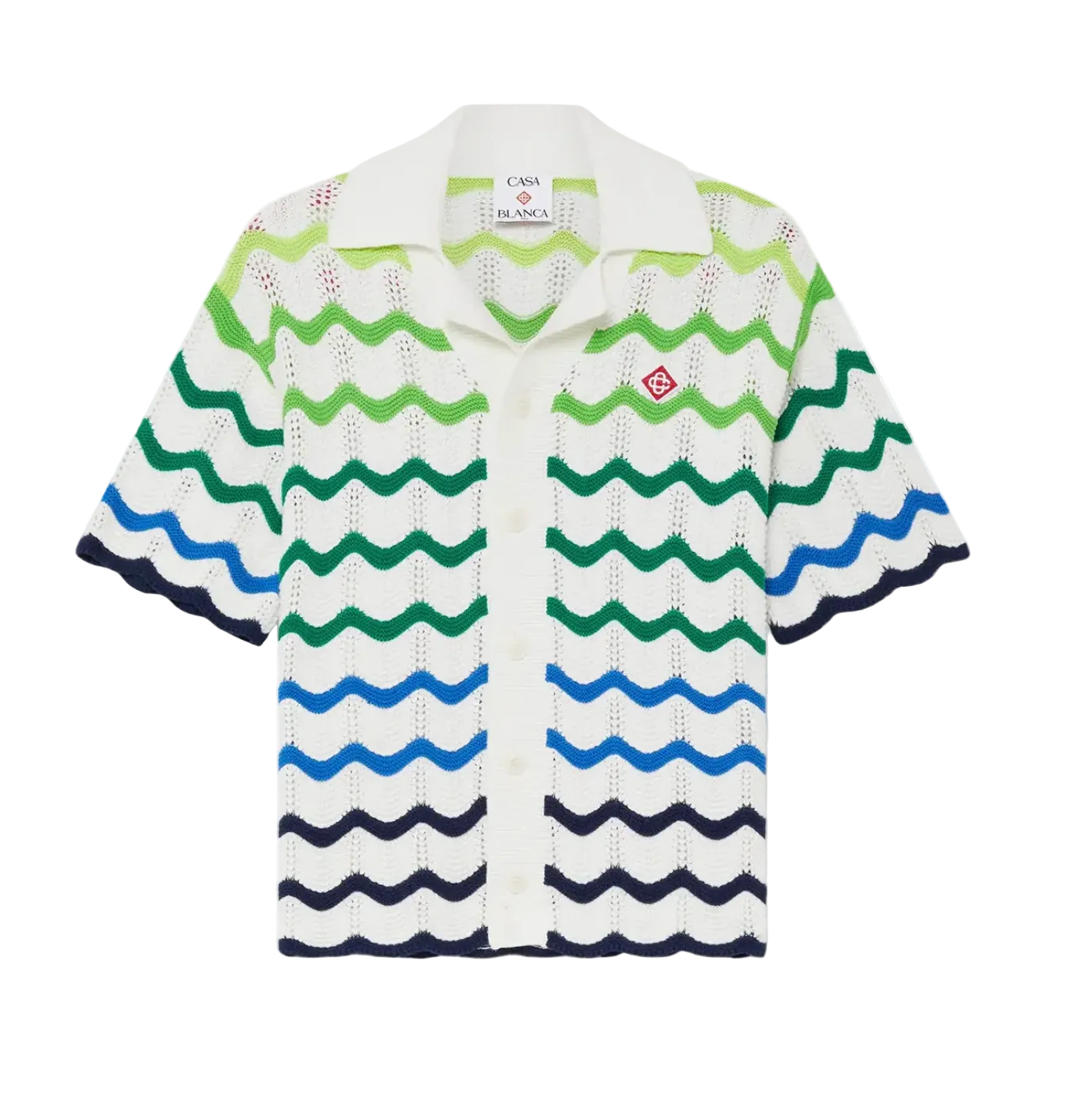 KIDS - Chemise manches courtes maille Gradient Wave pour enfant Green/Multi - Casa Blanca