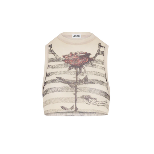 WOMEN - MESH CROP TOP PRINTED "TATTOO MARINIÈRE" - JPG