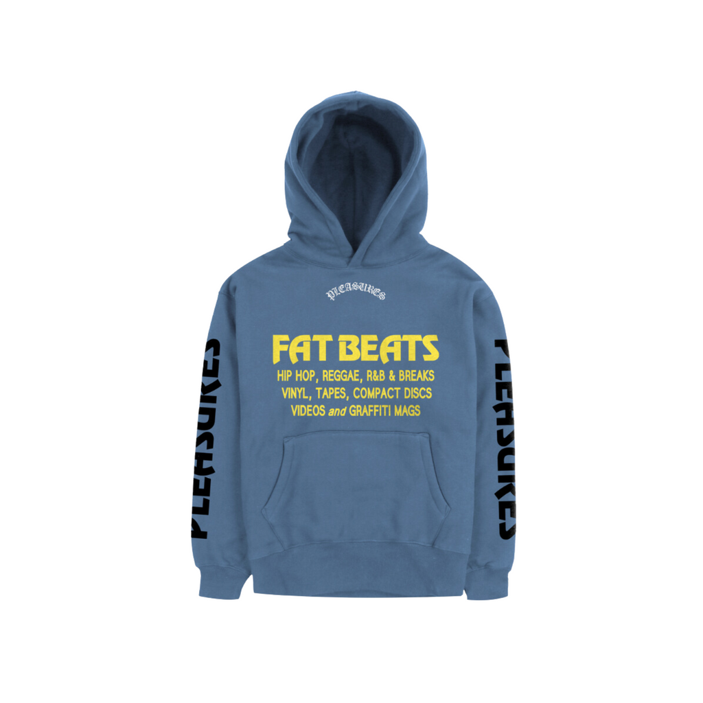 MEN - HOODIE SECTIONS FAT BEATS Blue/Yellow - Pleasures