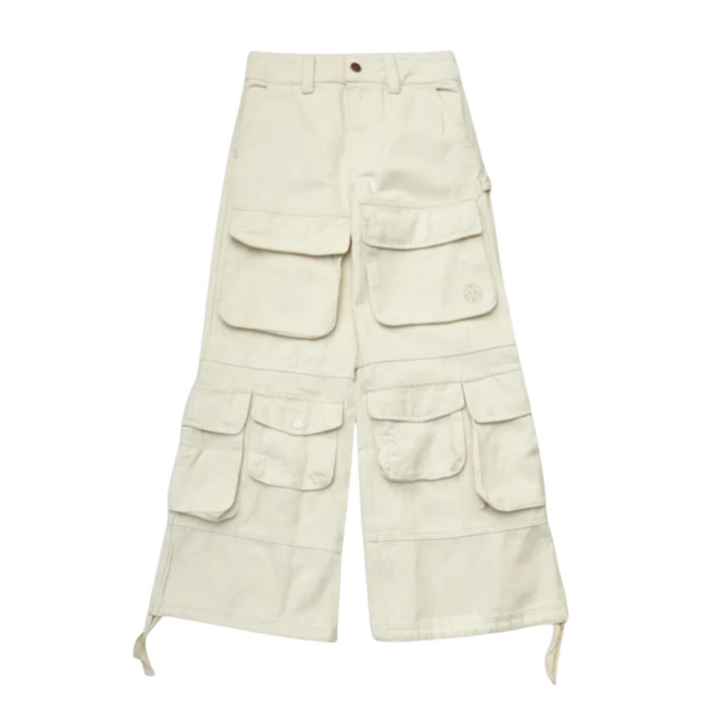 MEN - CARGO PANTS WIDE CREAM - Untitled Artworks