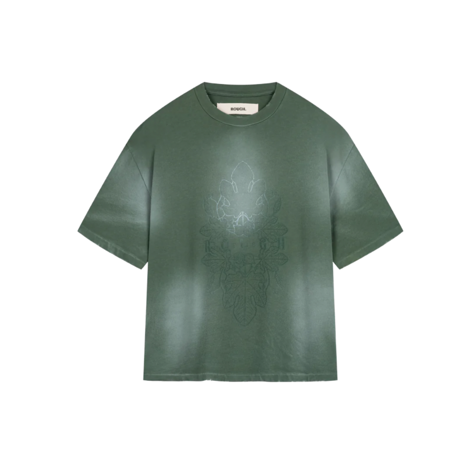 MEN - FIG LEAF T-SHIRT - Green - Rough