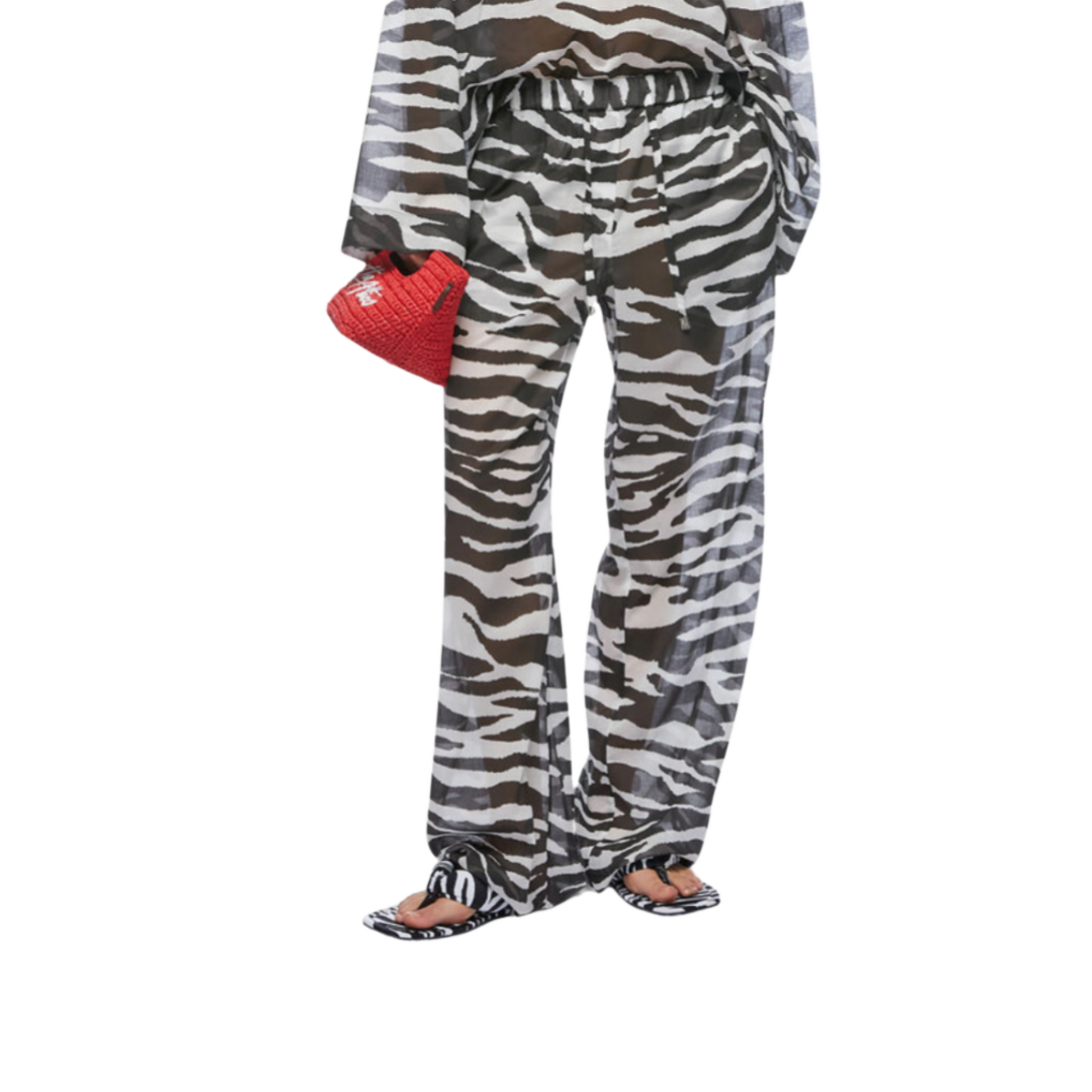 WOMEN - WHITE AND BLACK LONG PANT - The Attico