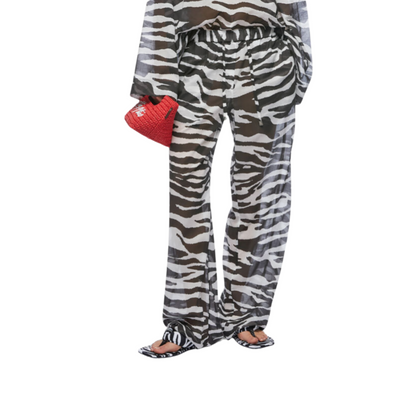 WOMEN - WHITE AND BLACK LONG PANT - The Attico
