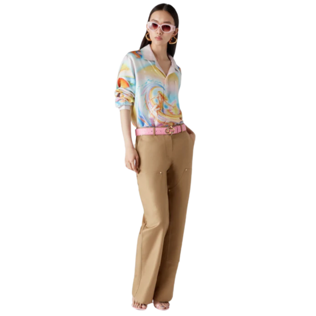 WOMEN - SILK LONG SLEEVE SHIRT NIRVANA PSYCHEDELIC - Casa Blanca