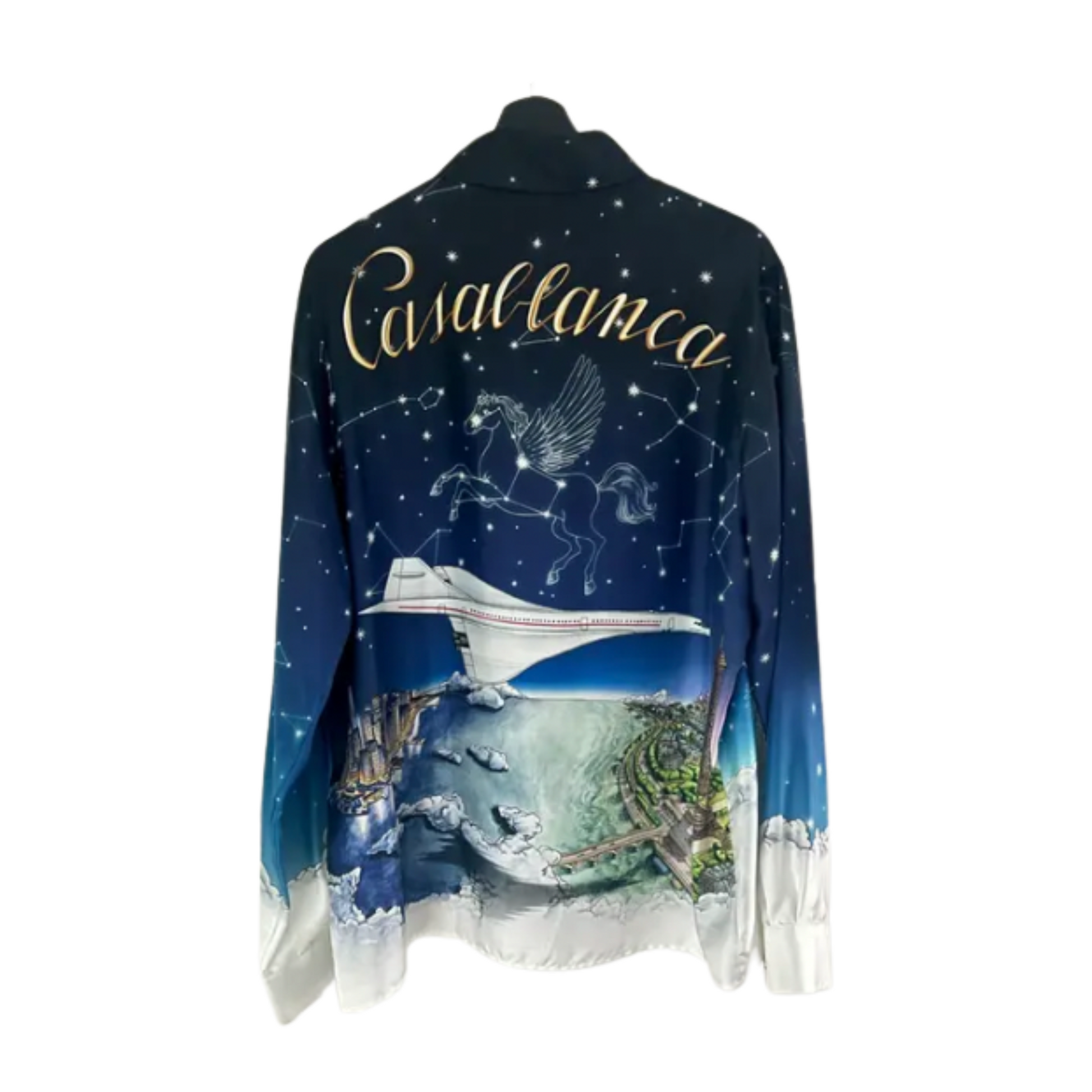 MEN - SILK SHIRT LONG SLEEVE VOL DE NUIT - Casa Blanca