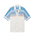 MEN - CROCHET SHIRT COTTON bleu/orange - Casa Blanca