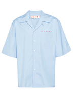 MEN - POPELINE SHIRT BLEU / RED LOGO - Marni
