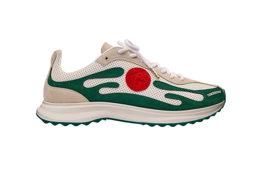 MEN - MEN'S WHITE & GREEN STADE SNEAKER - Casa Blanca