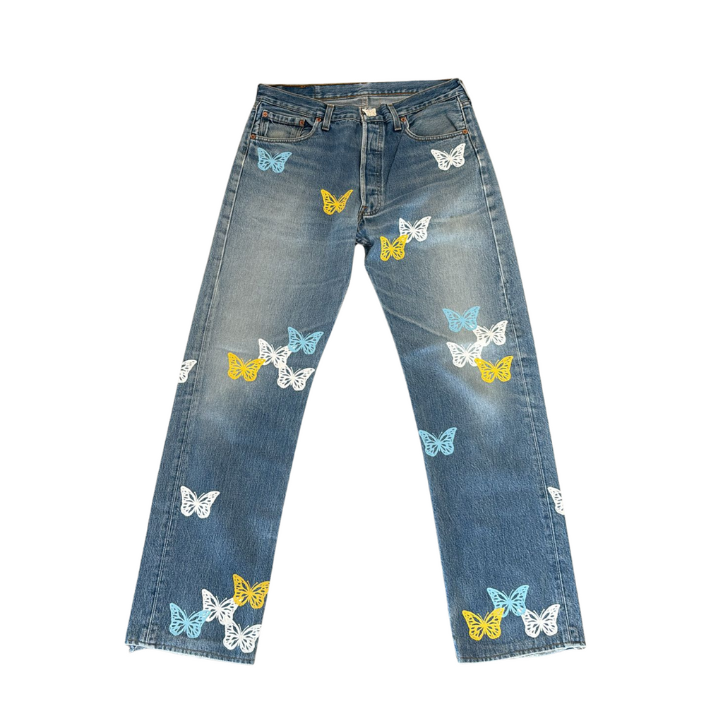 BUTTERFLY DENIM JEANS MULTI COLORS - About Dreams