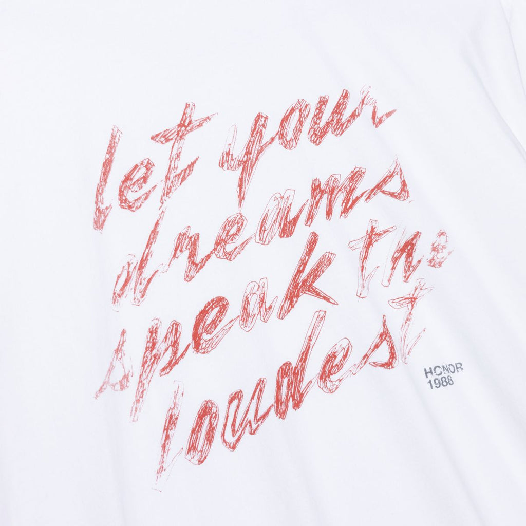 MEN - T-SHIRT DREAMS SPEAK THE LOUDEST WHITE - HTG