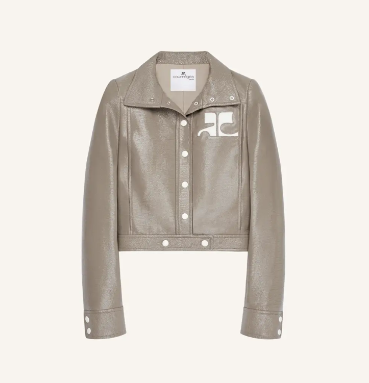 WOMEN - REEDITION VINYL JACKET MOCHA CLAIR - Courrèges