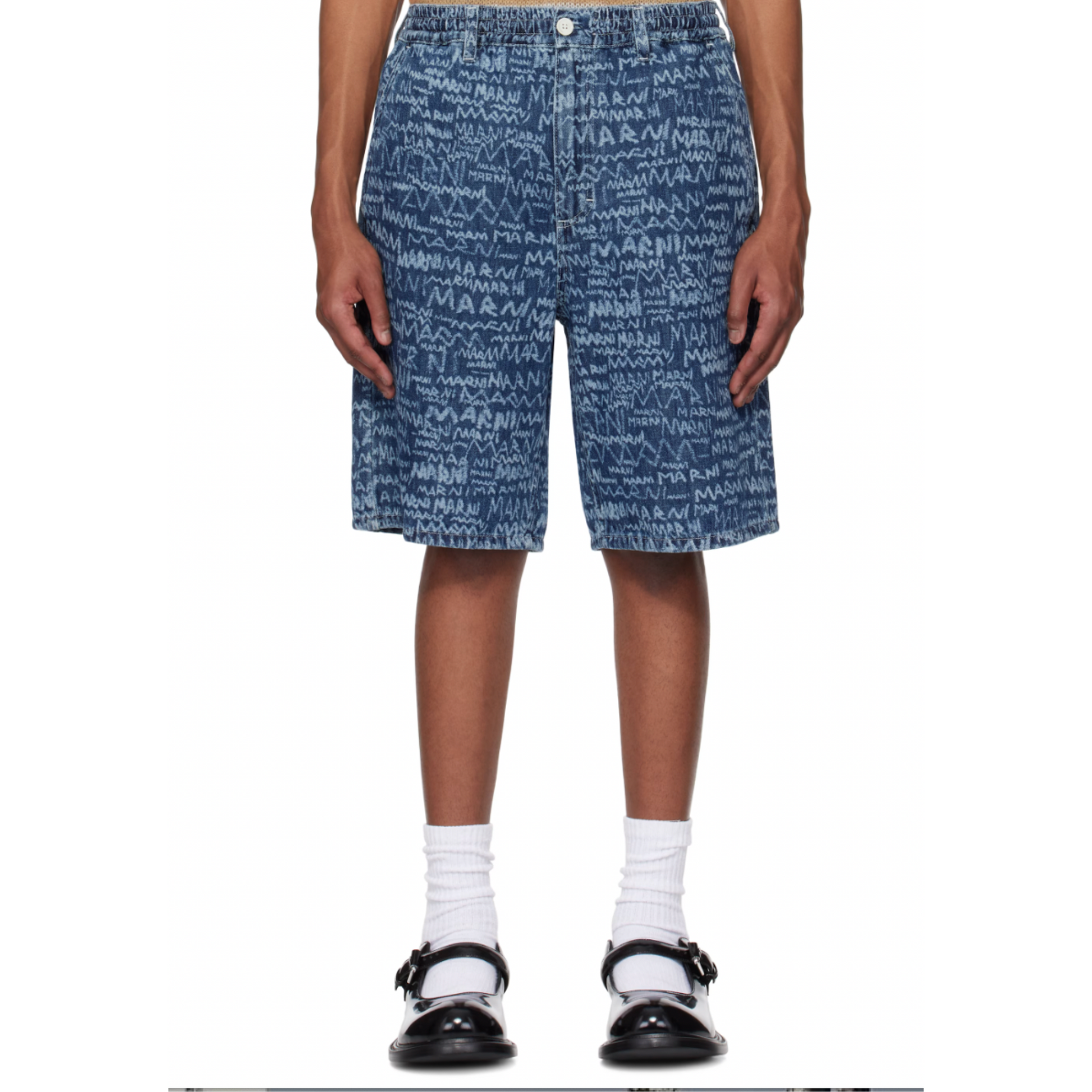 MEN - SHORT DENIM BLEACHEDKYANITE - Marni