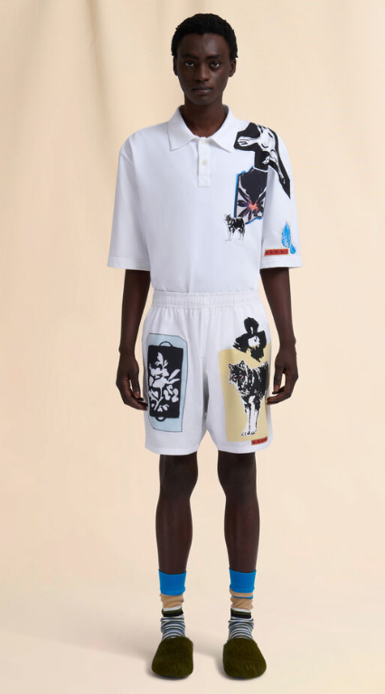 MEN - Bermuda en popeline de coton blanche - Marni