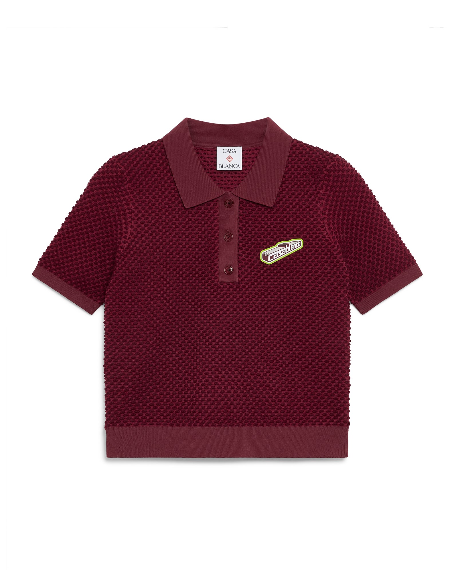 WOMEN - POLO BUBBLE JACQUARD Burgundy - Casa Blanca