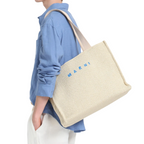 WOMEN - SAC CABAS EN RAFIA Beige/Bleu - Marni