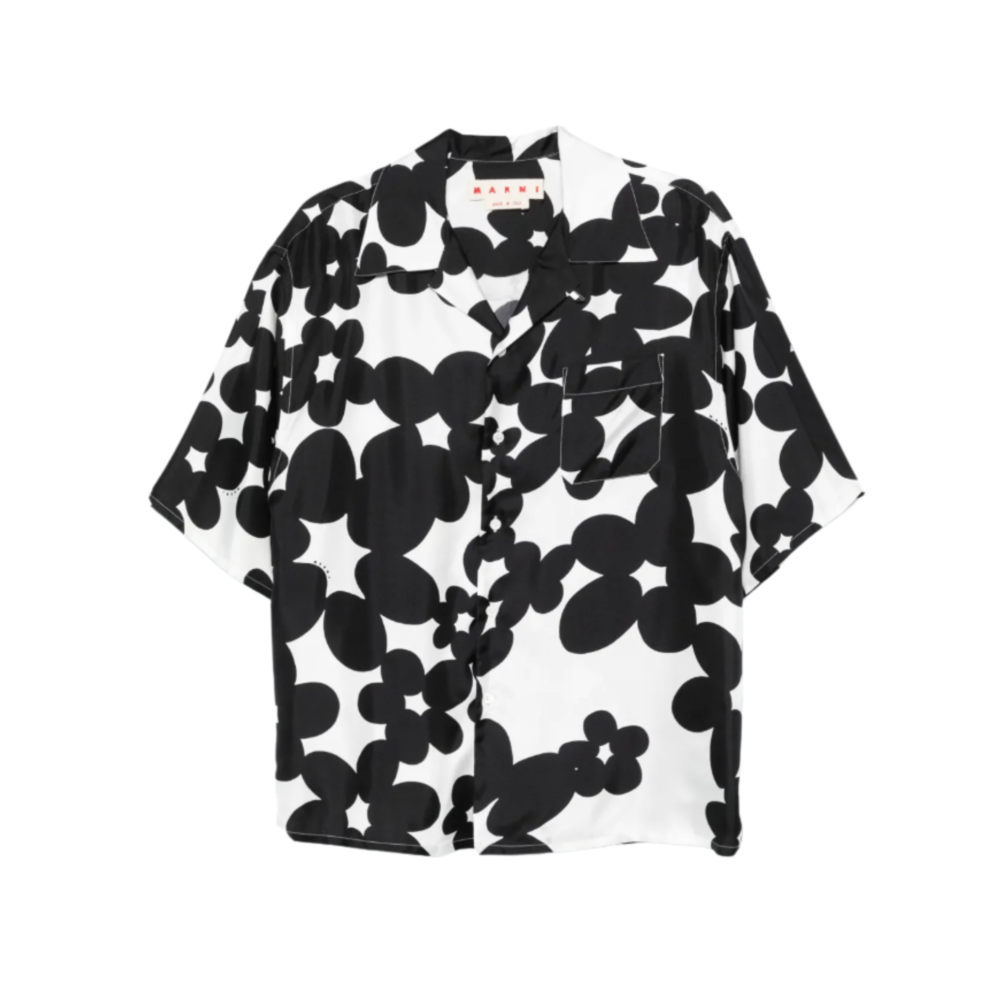 MEN - Chemise en soie Dillies Black/White - Marni