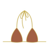 WOMEN - BIKINI TOP JO Brown/Yellow - Miaou