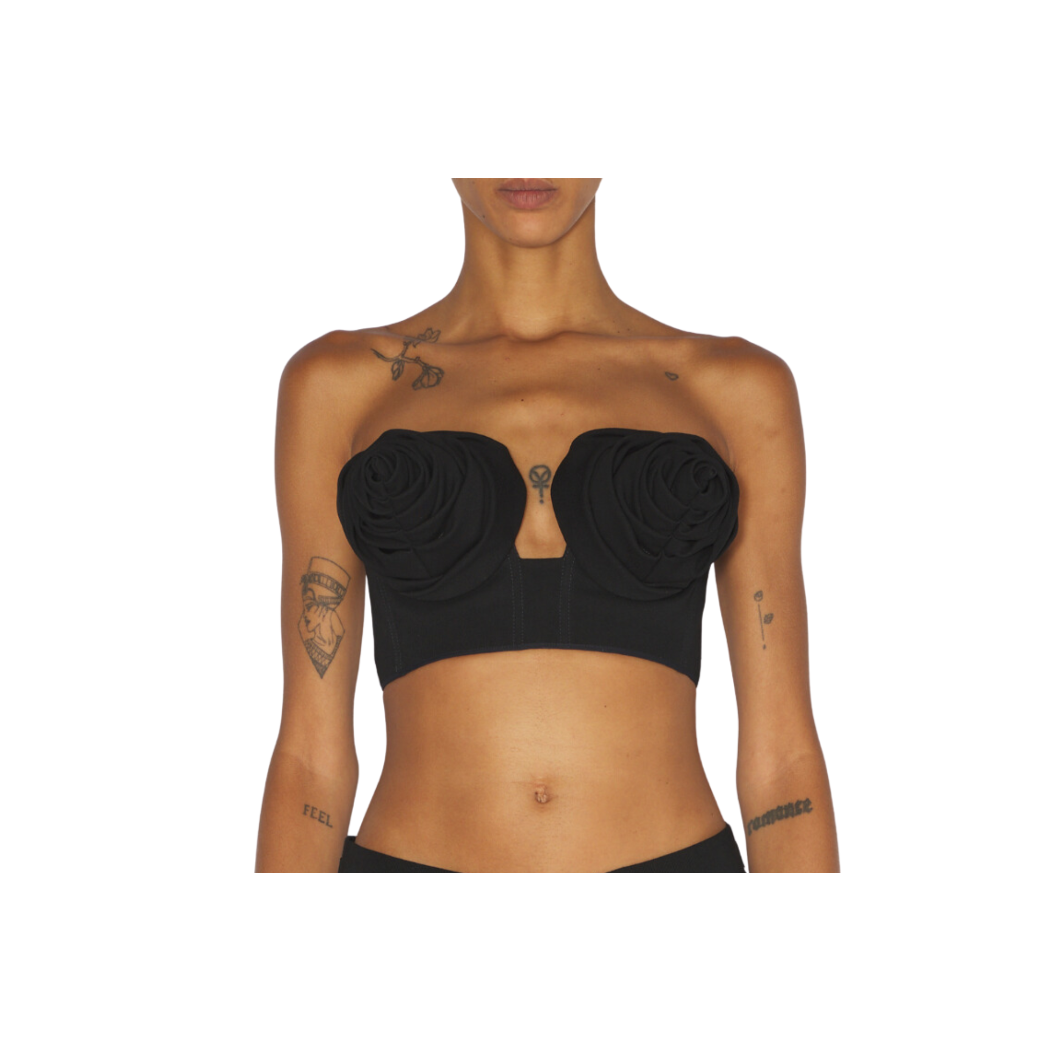 WOMEN -JERSEY BRA WITH CONIC CUP BLACK - JPG