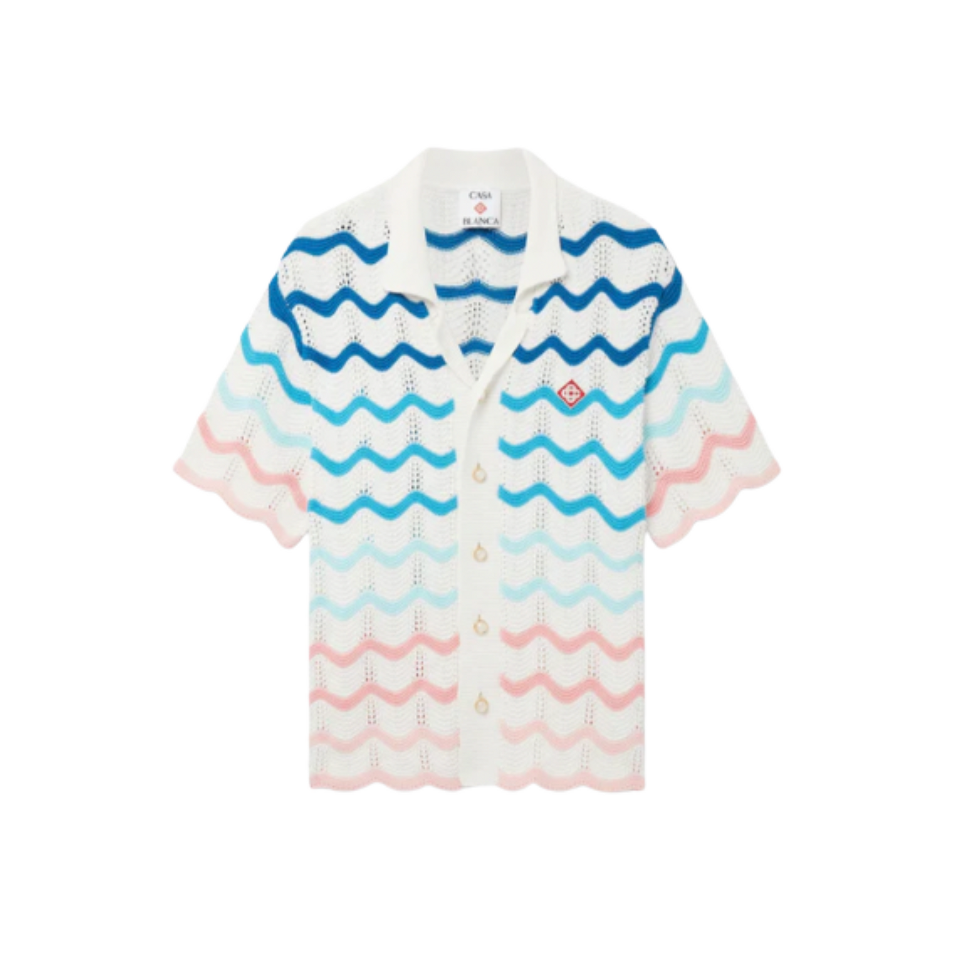 MEN - Gradient waves crochet Shirt Knit Mutli/BluePink - Casa Blanca