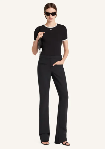 WOMEN - T-SHIRT CONTRASTE SIGNATURE Black - Courrèges