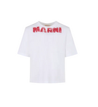 MEN - T-SHIRT WHITE MAXI IMPRIMÉ RED - Marni