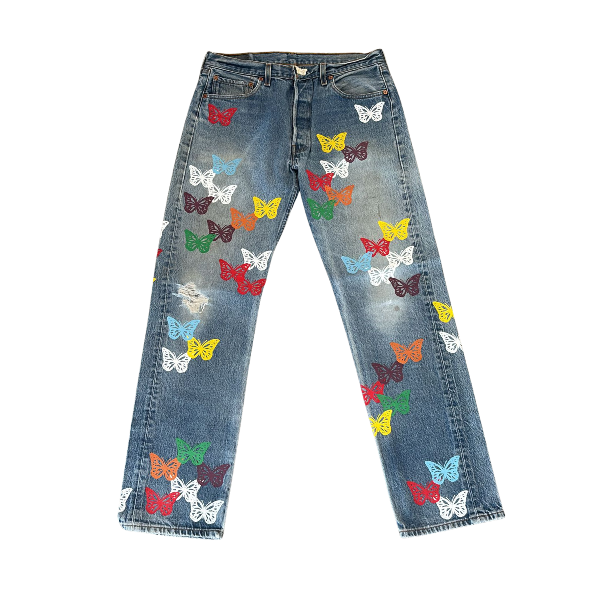 BUTTERFLY DENIM JEANS MULTI COLORS - About Dreams