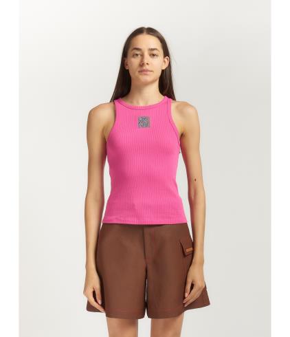 WOMEN - Top en coton rose avec logo Marni Frame - Marni